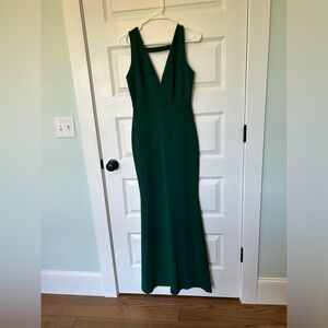 Emerald green evening dress